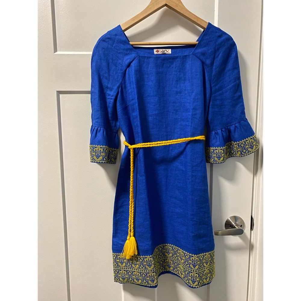 Ukrainian Dress, 100% High-Quality Linen, Size M - L . NEW